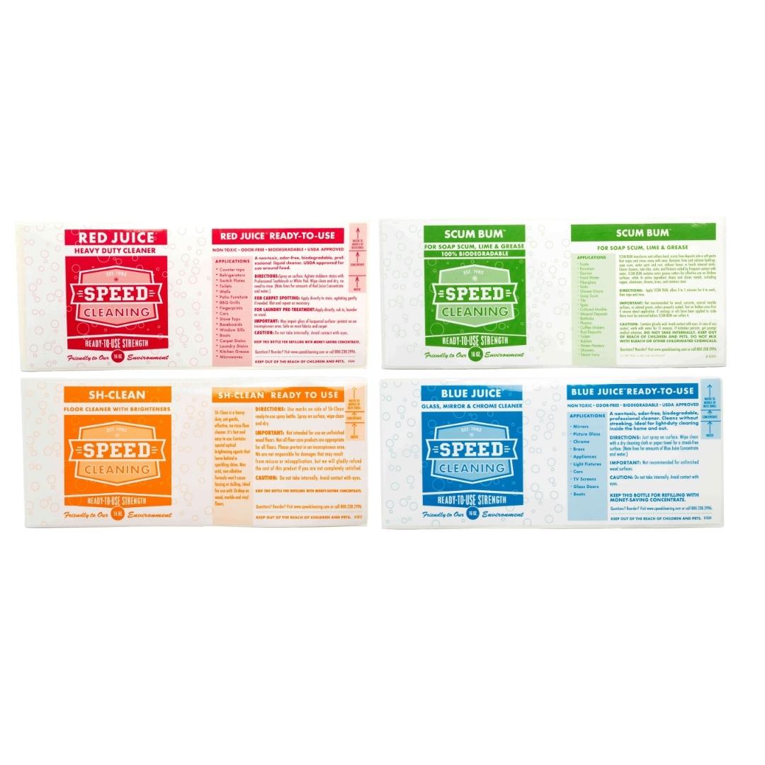 Speed Cleaning Scum Bum Ready to Use Label for 16 oz Natural Bottles