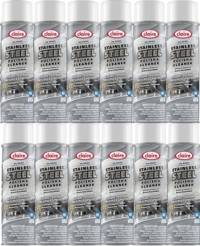 Claire's Stainless Steel Polish &amp; Cleaner Aerosol (12-20oz Cans Per Case)