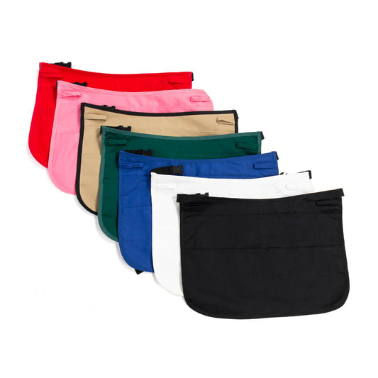 Speed Cleaning Aprons - Available Colors: Red, Pink, Khaki, Forest Green, Blue, White, and Black.