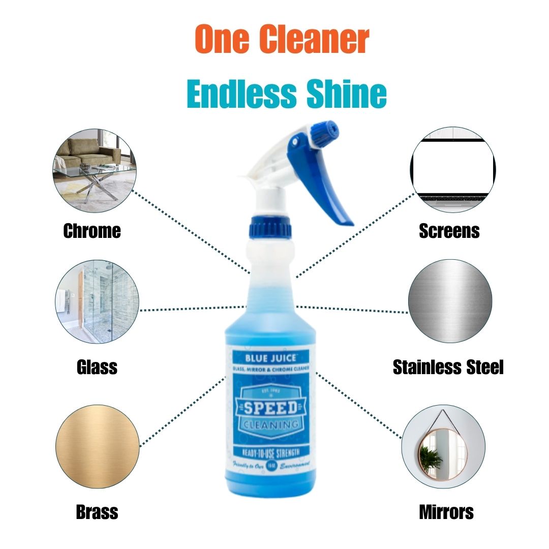 Blue Juice - Non Toxic Glass Cleaner | Polished Metals | Screens